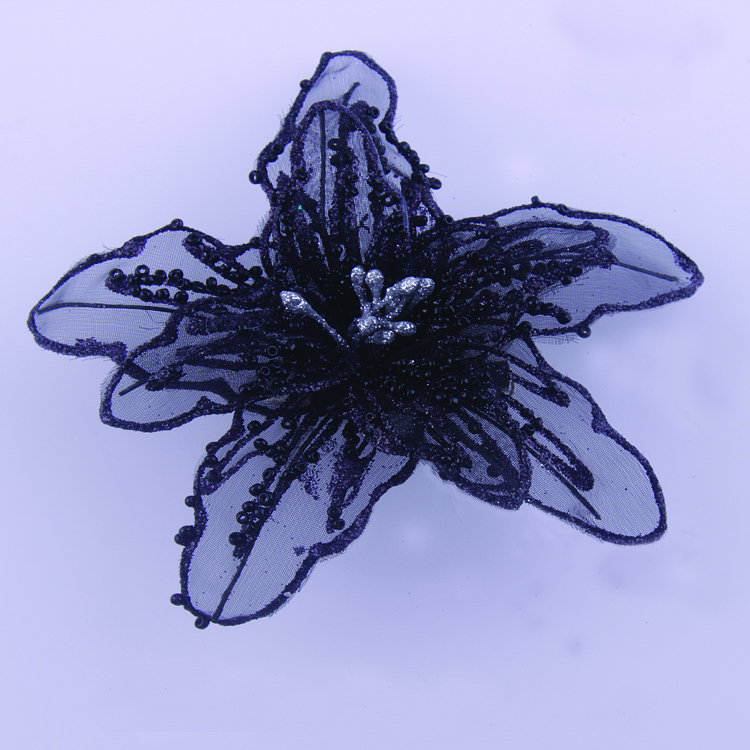 Прищепка для штор цветок черный большой 