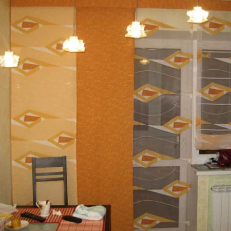 Японские шторы на кухню